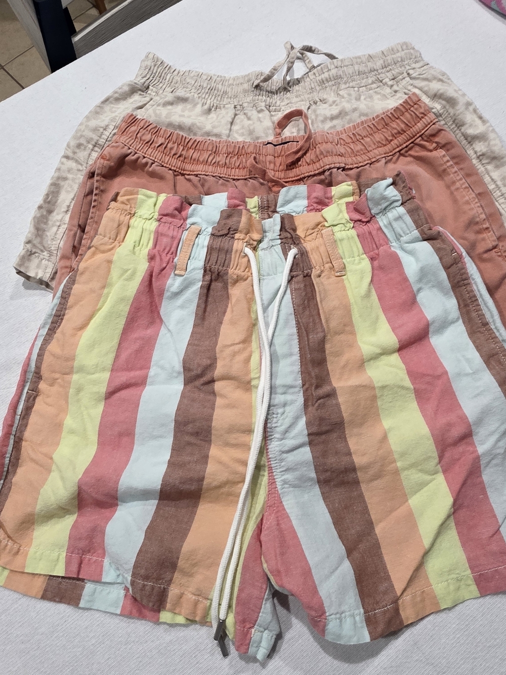 GAP 3 Pair BundlePastel Multicolor Drawstring Shorts, Striped, Orange, Leopard